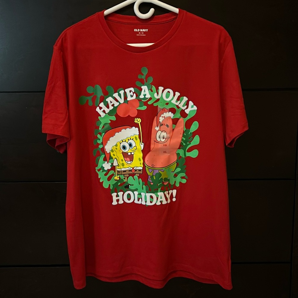 NWT SpongeBob Holiday T-Shirt. Youth XL.